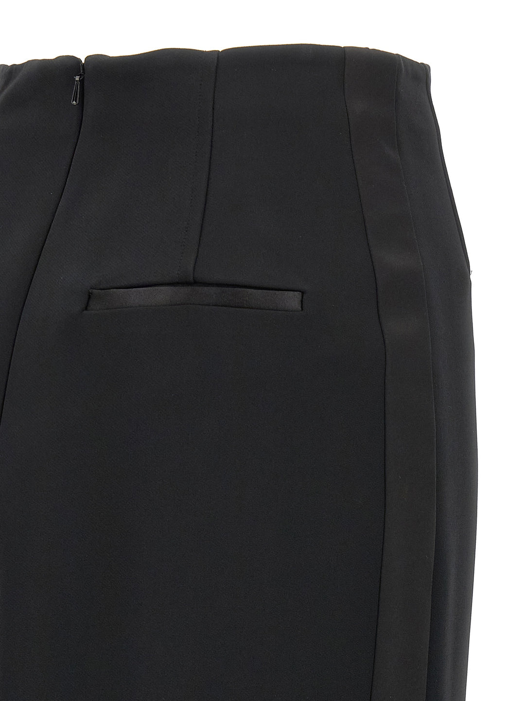 Max Mara Black Viscose Midi Skirt