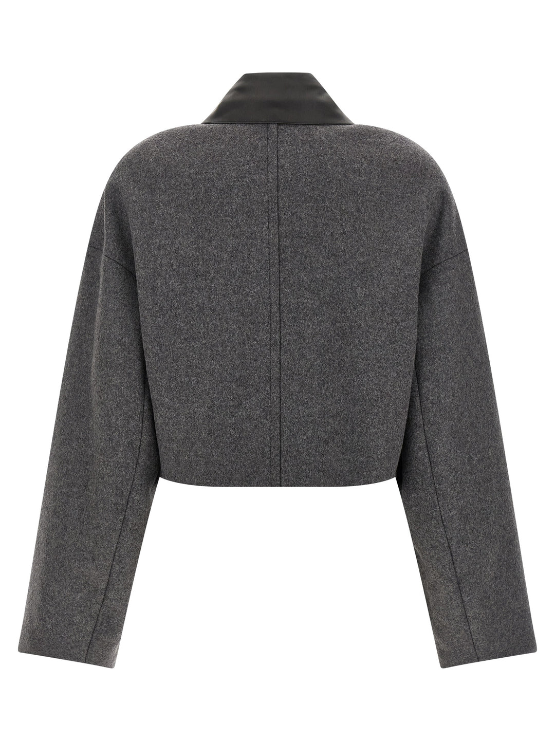 Sportmax Gray Virgin Wool Full-Length Jacket