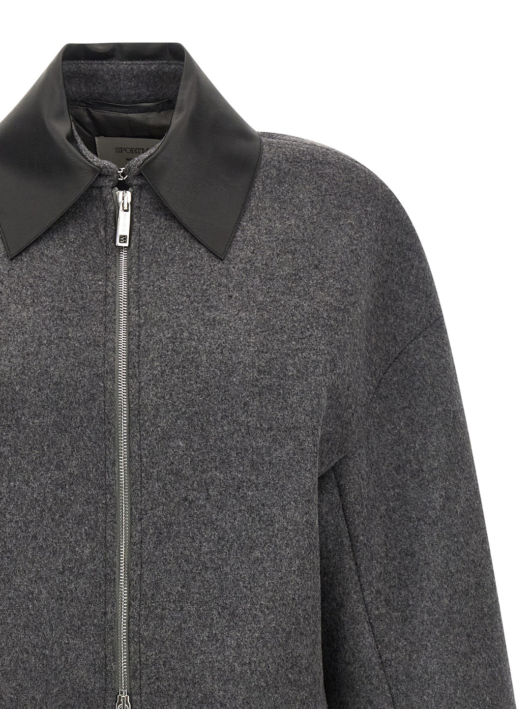 Sportmax Gray Virgin Wool Full-Length Jacket