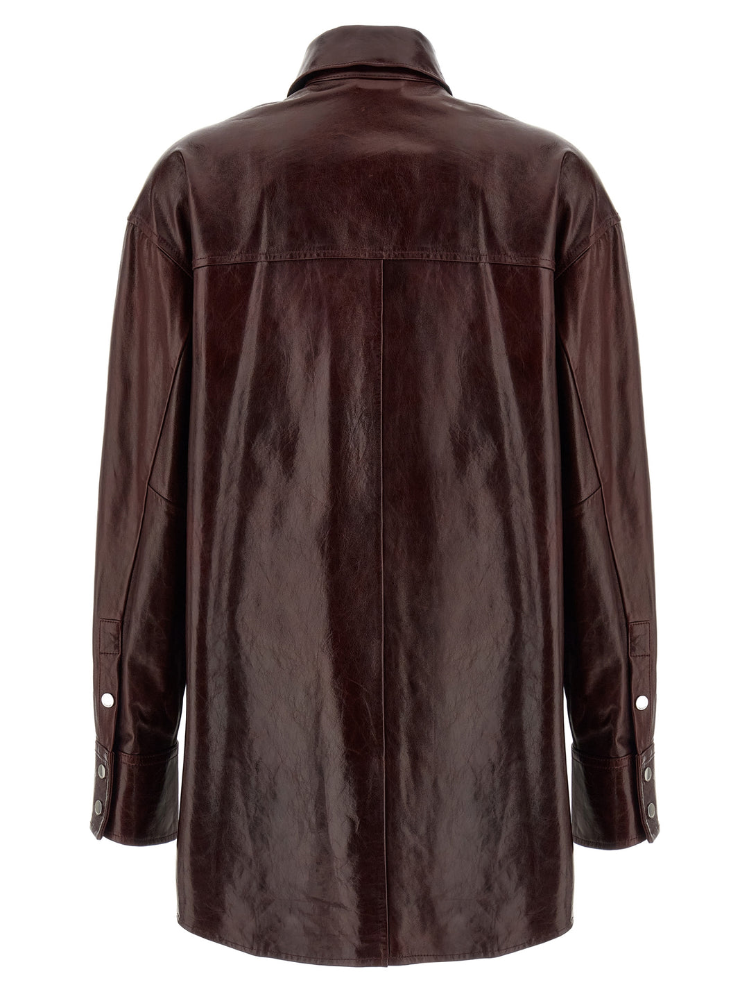 Sportmax Bordeaux Lamb Leather Blouse