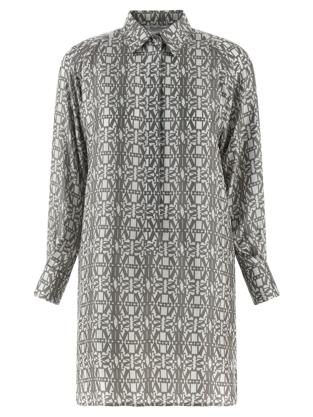 Max Mara Gray Silk Short Dress