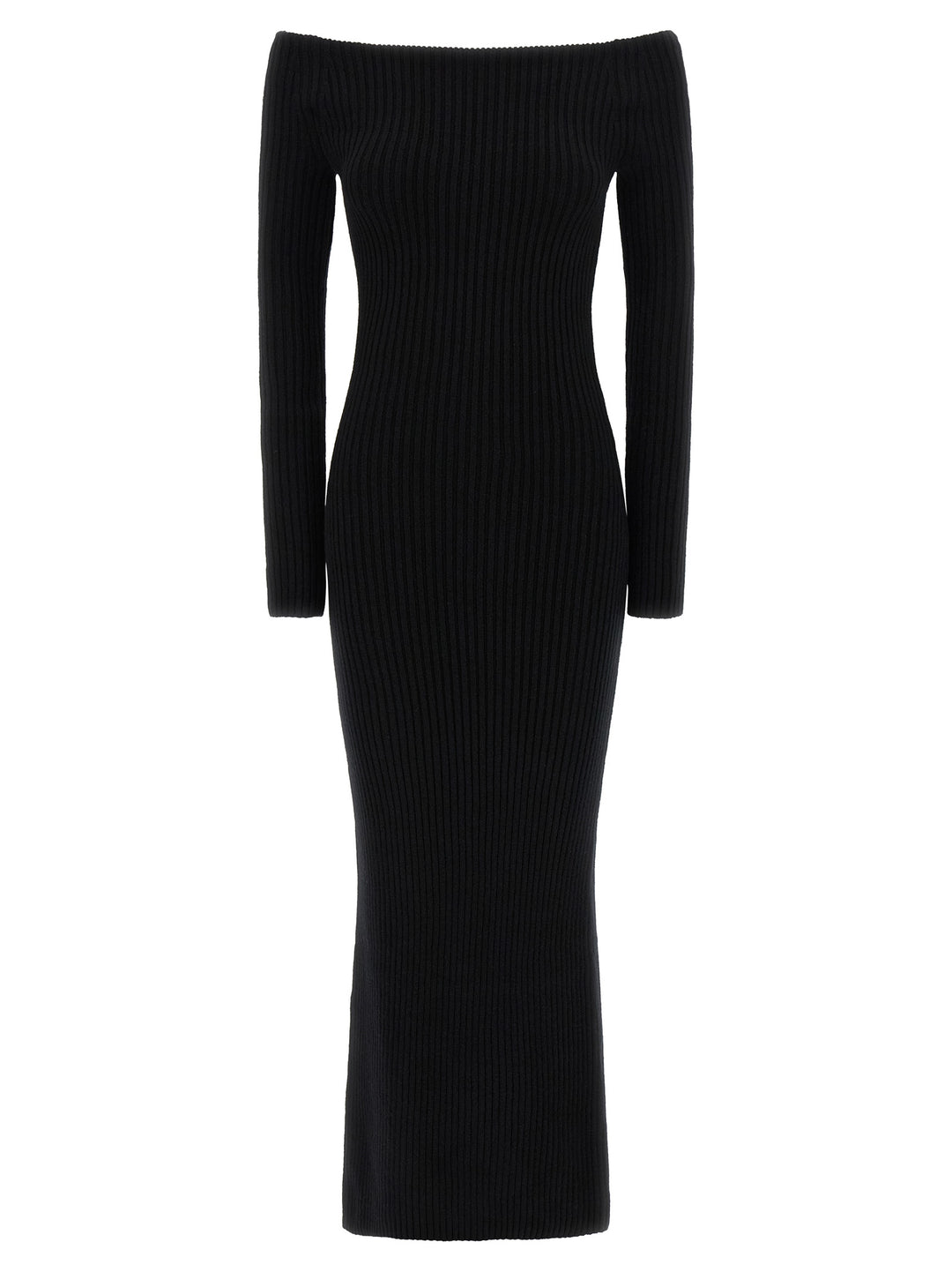 Max Mara Black Wool Long Dress