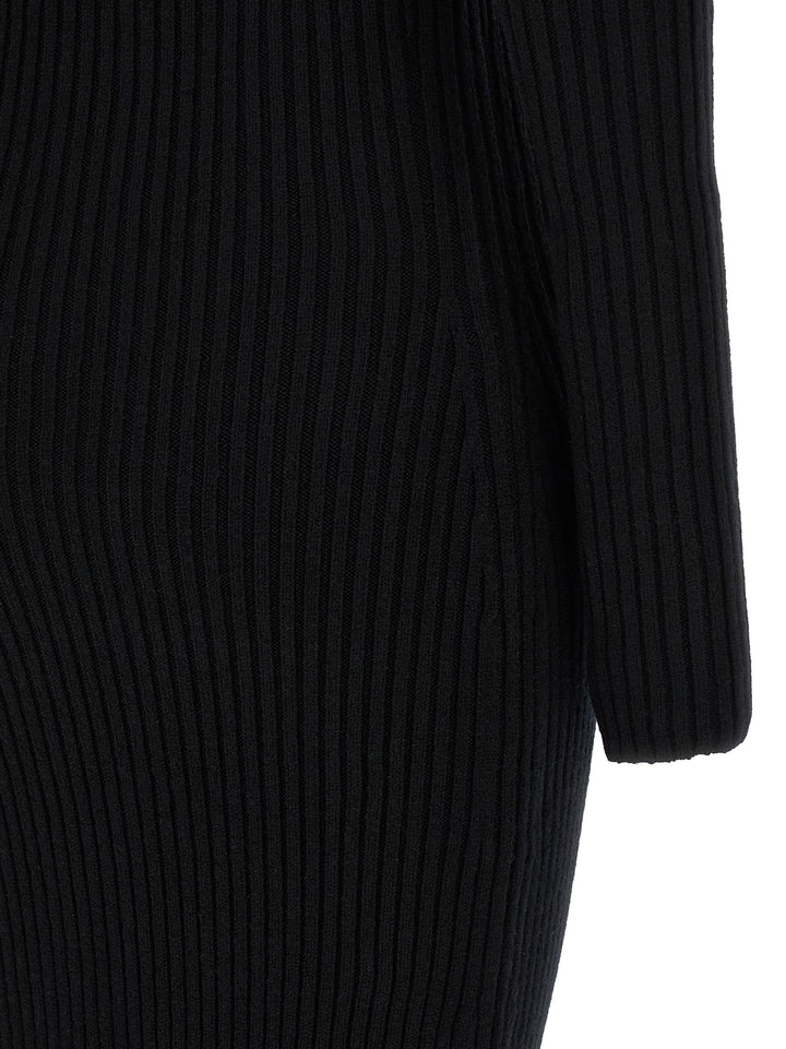 Max Mara Black Wool Long Dress