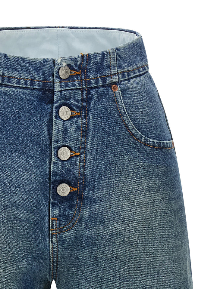 MM6 Maison Margiela Blue Cotton Straight-Leg Jeans