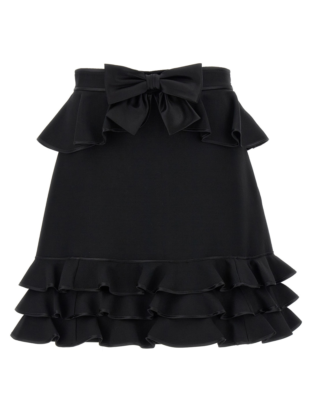 Valentino Garavani Black Virgin Wool Long Skirt