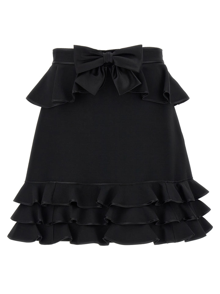 Valentino Garavani Black Virgin Wool Long Skirt