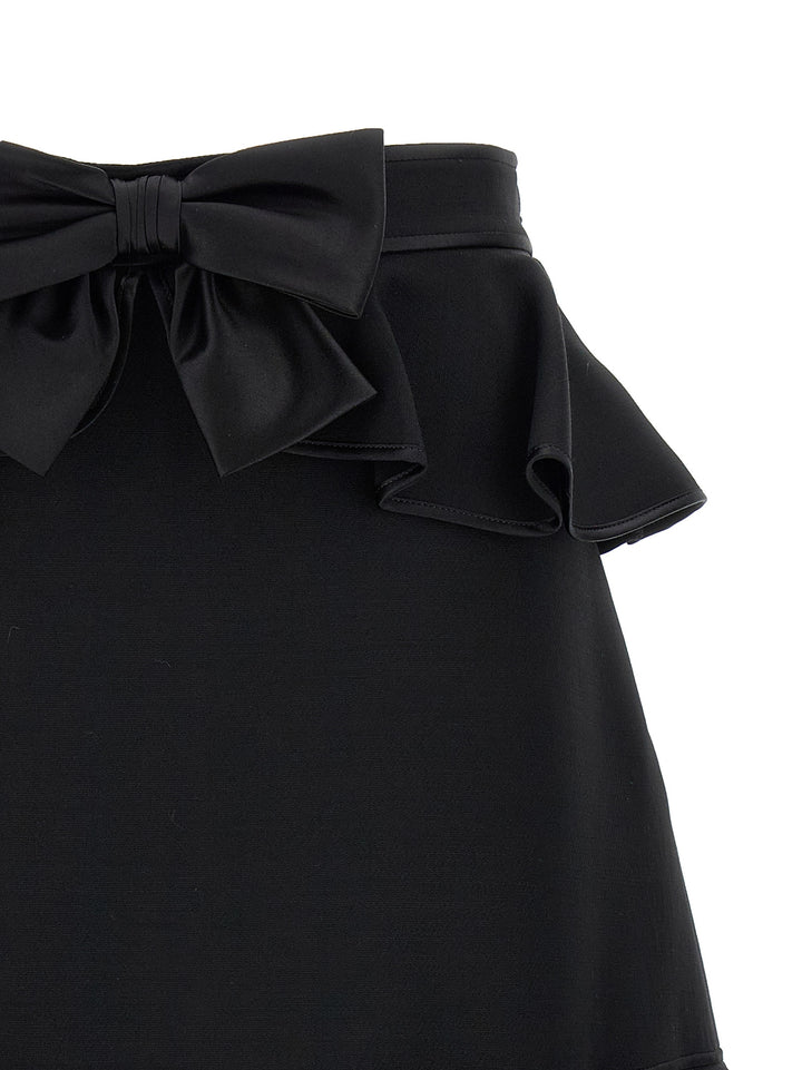 Valentino Garavani Black Virgin Wool Long Skirt