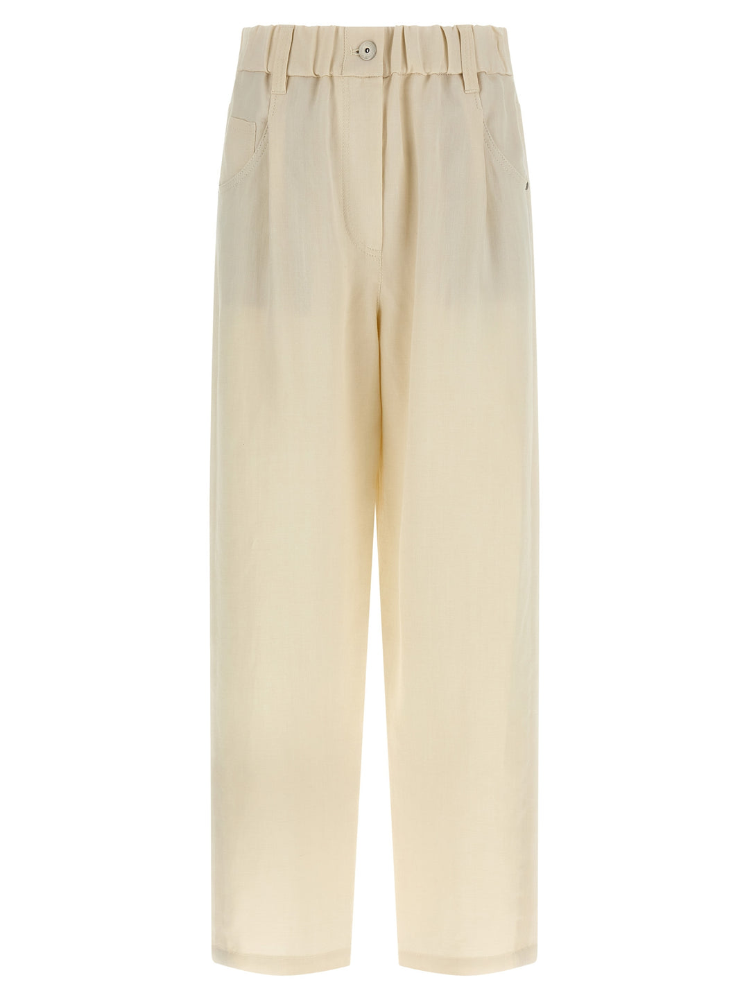 Brunello Cucinelli White Viscose Casual Pants