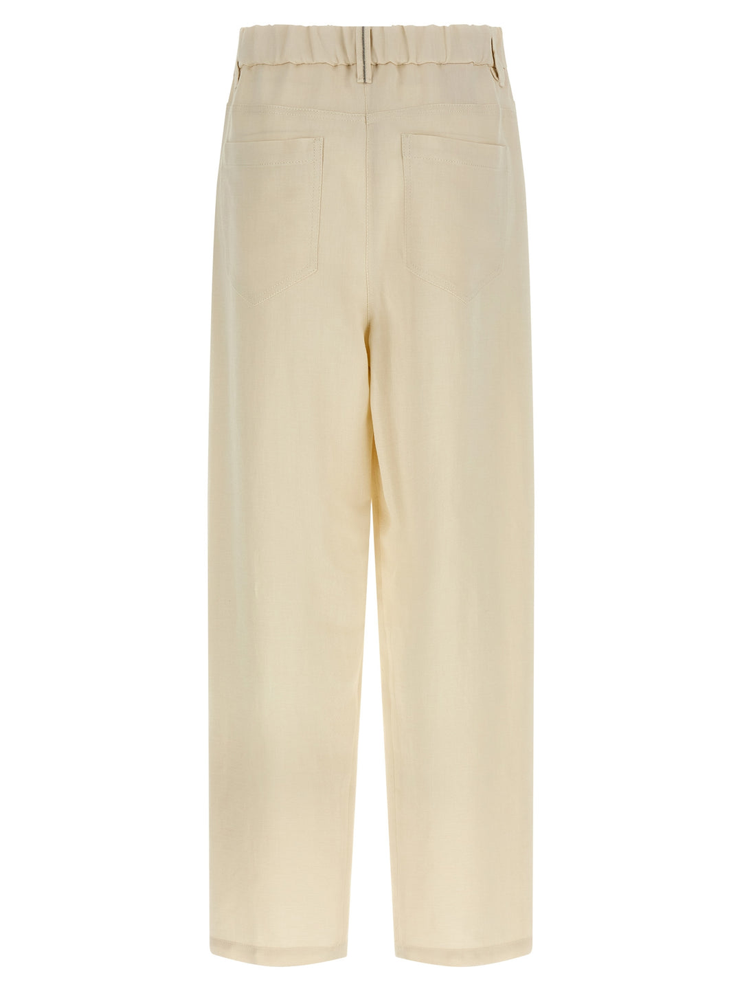 Brunello Cucinelli White Viscose Casual Pants