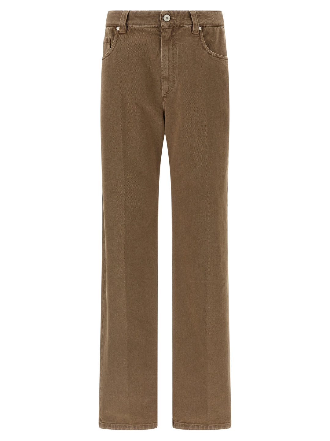 Brunello Cucinelli Beige Cotton Straight-Leg Jeans