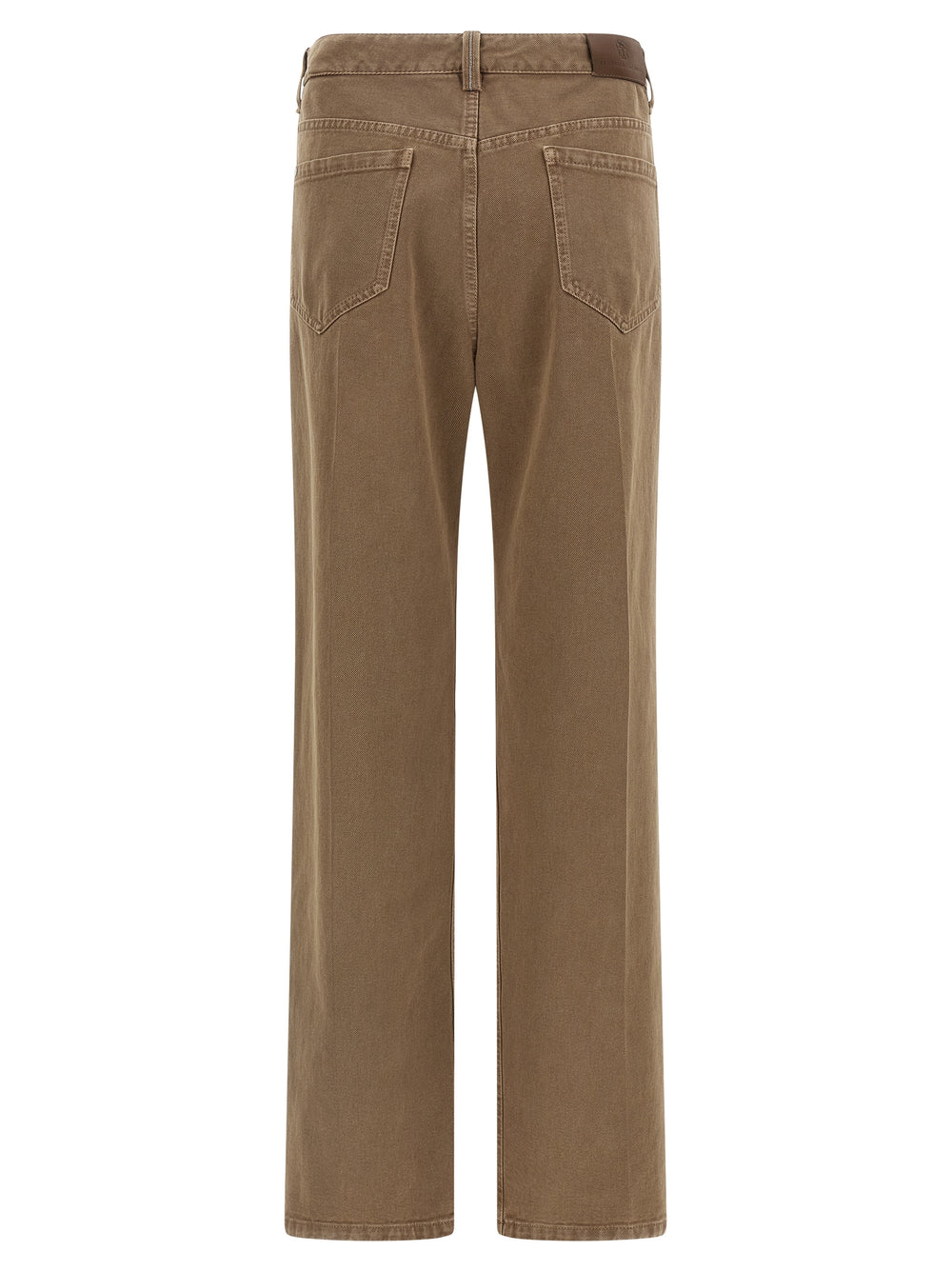 Brunello Cucinelli Beige Cotton Straight-leg Jeans