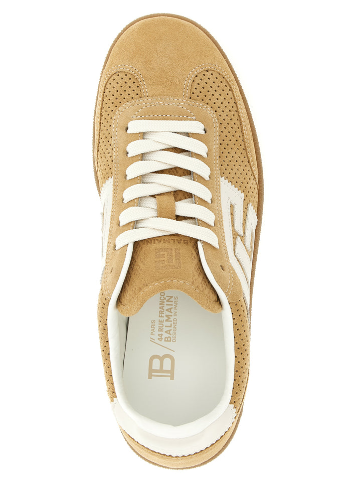 Balmain Beige Calfskin Low Top Sneakers