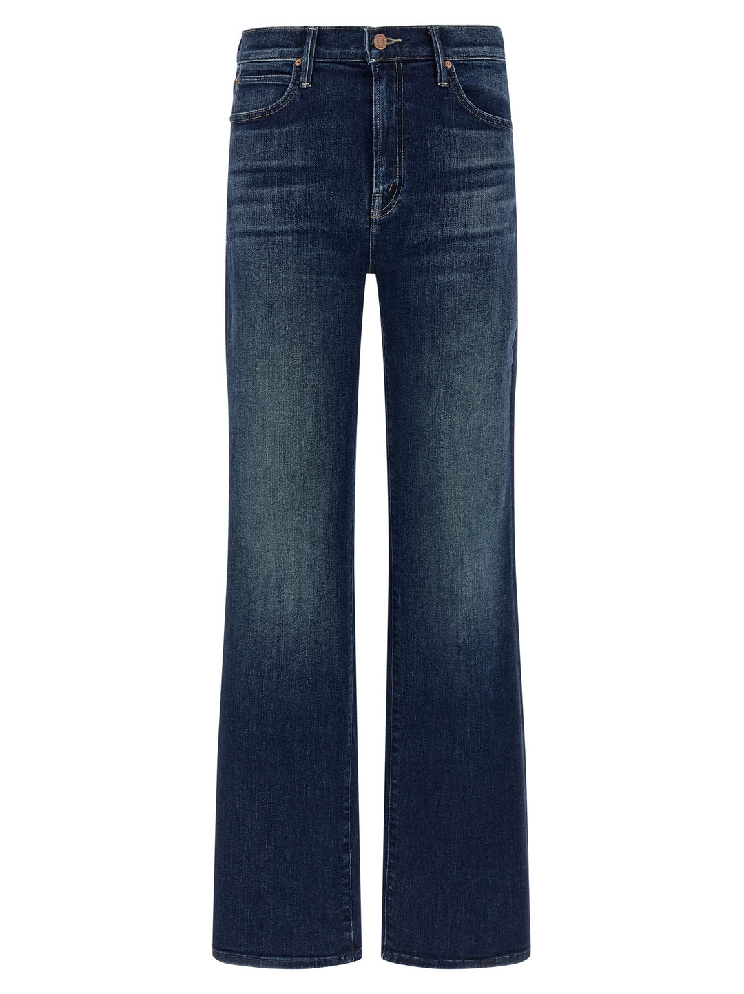 Mother Denim Blue Cotton Straight-Leg Jeans