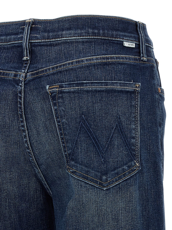 Mother Denim Blue Cotton Straight-Leg Jeans