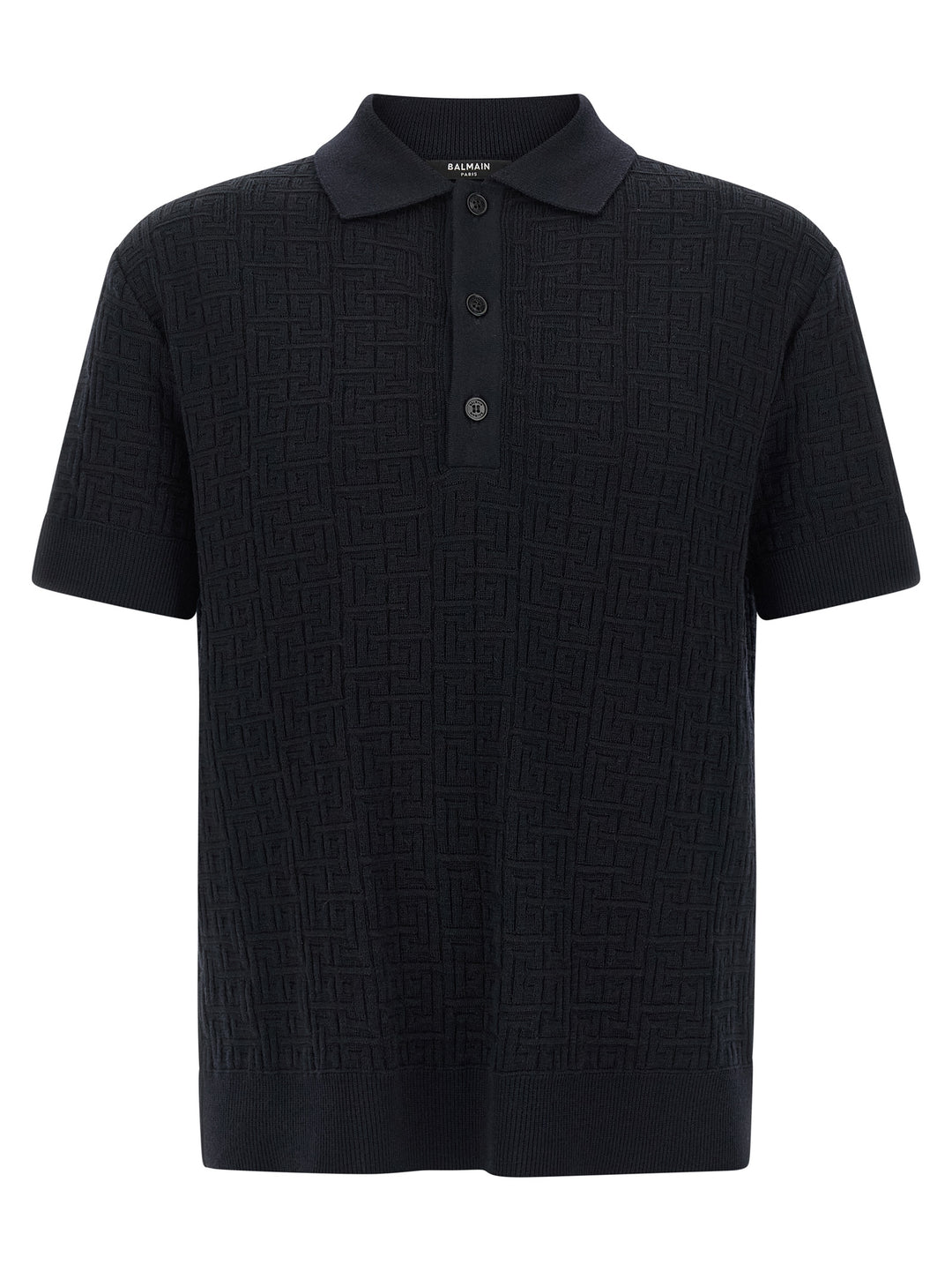 Balmain Blue Wool Polo Shirt