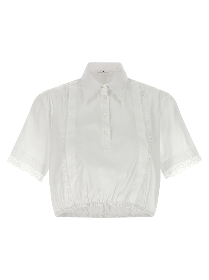 Ermanno Scervino White Cotton Blouse