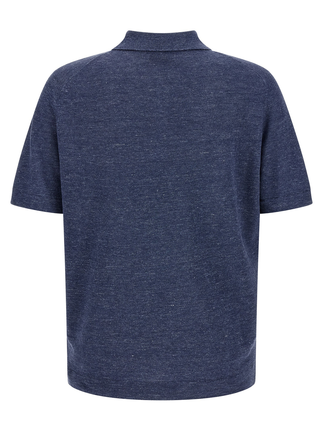 Brunello Cucinelli Blue Linen Polo Shirt