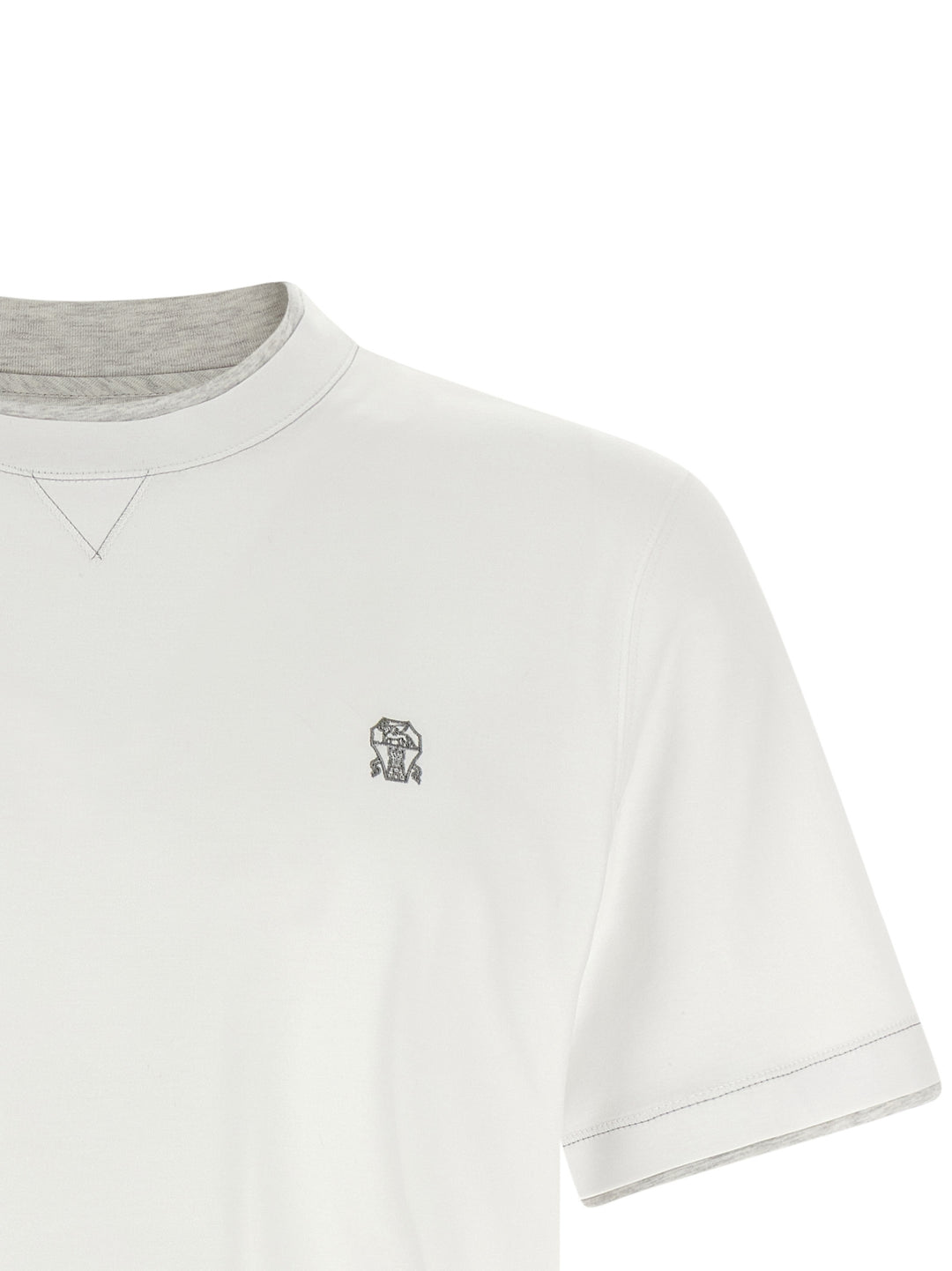 Brunello Cucinelli White Cotton T-Shirt