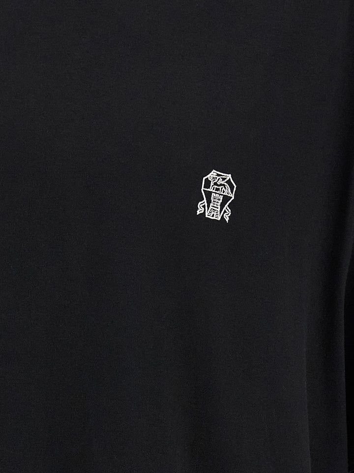 Brunello Cucinelli Black Cotton T-Shirt