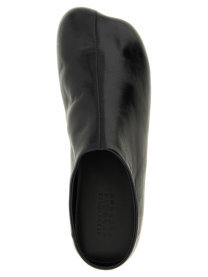 MM6 Maison Margiela Black Calfskin Clogs