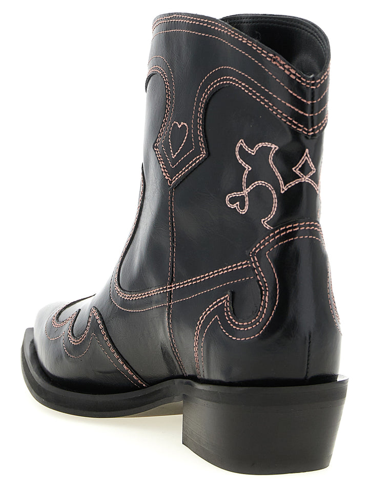 Ganni Black Polyethylene Chelsea Boots
