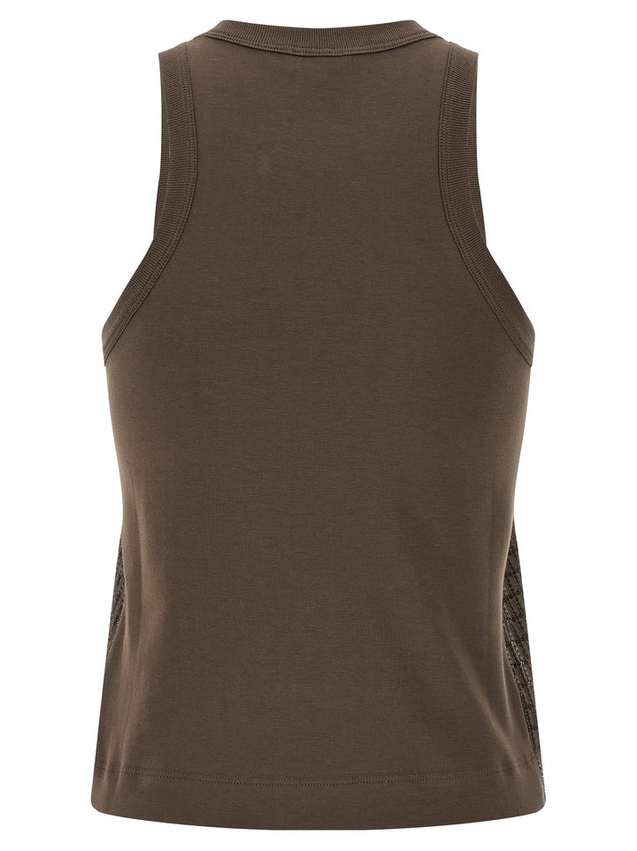 Brunello Cucinelli Brown Cotton Tank Tops