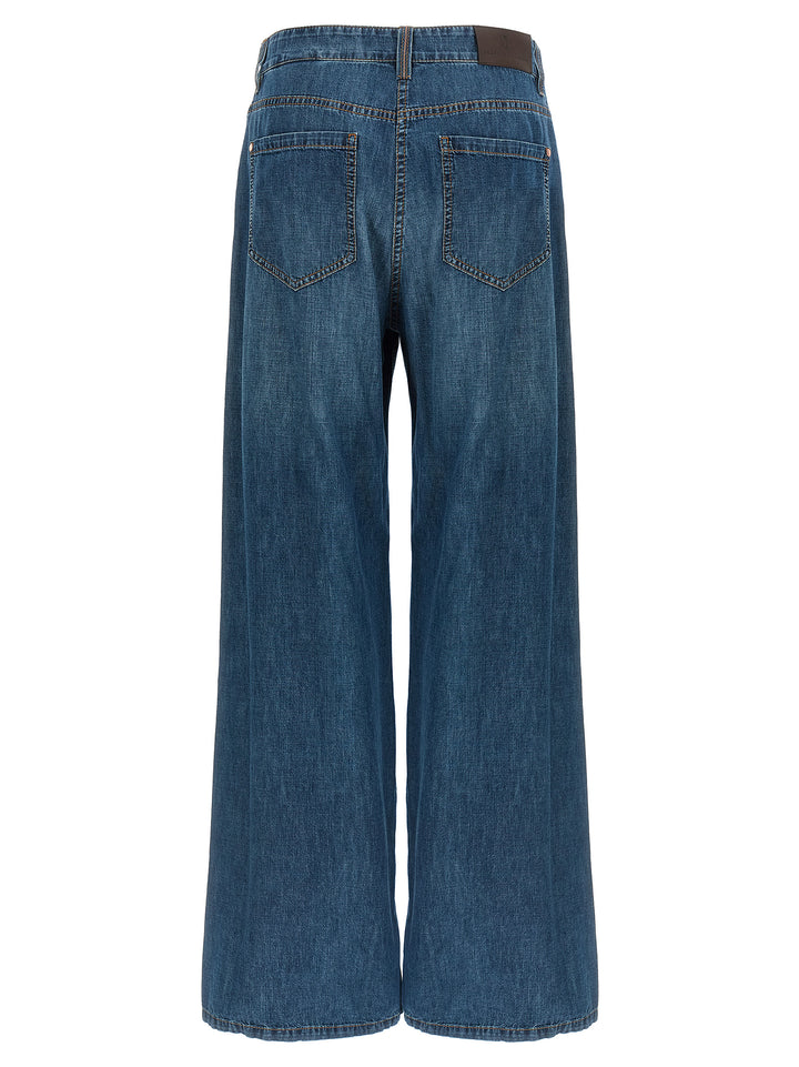 Brunello Cucinelli Blue Cotton Relaxed Fit Jeans