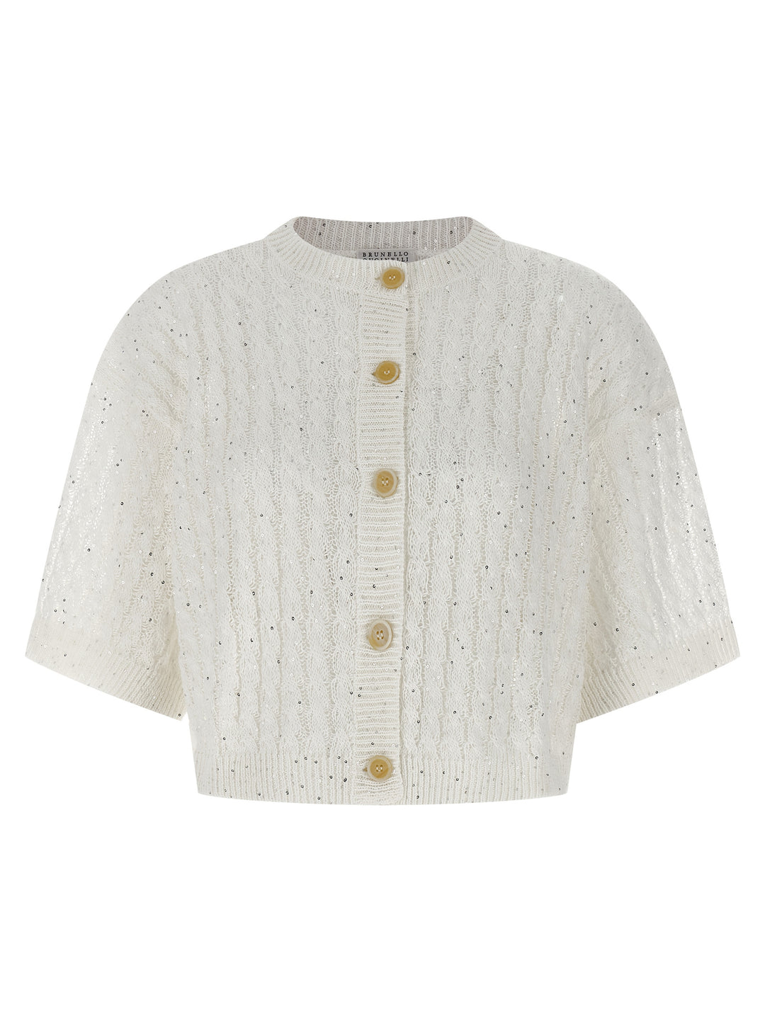 Brunello Cucinelli White Linen Cardigan