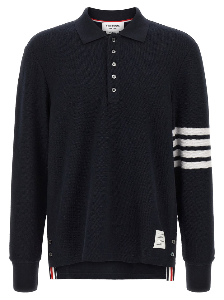 Thom Browne Blue Cotton Polo Shirt