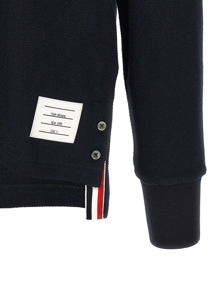 Thom Browne Blue Cotton Polo Shirt