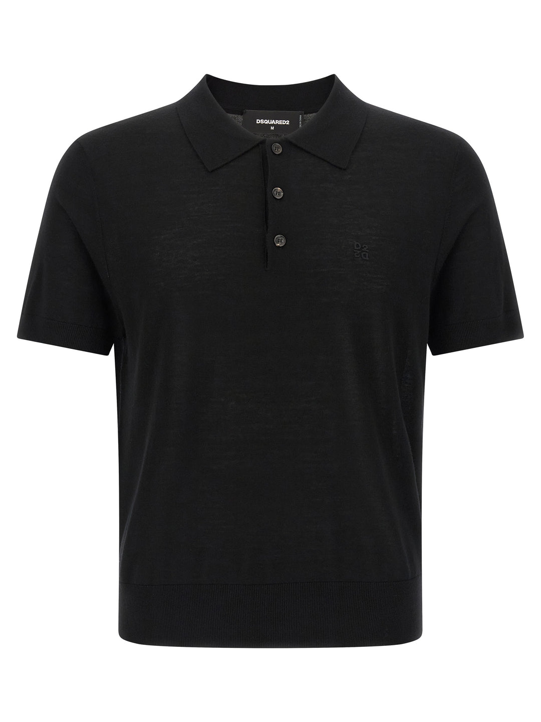 Dsquared² Black Wool Polo Shirt