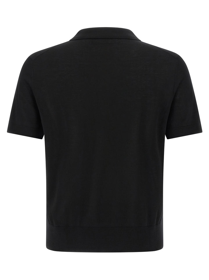 Dsquared² Black Wool Polo Shirt
