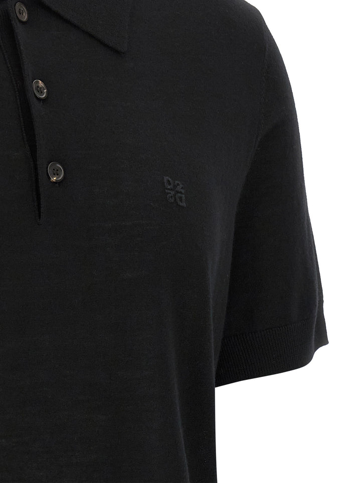 Dsquared² Black Wool Polo Shirt