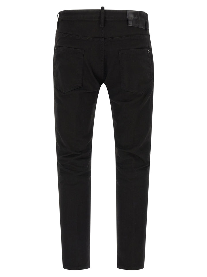 Dsquared² Black Cotton Straight-Leg Jeans