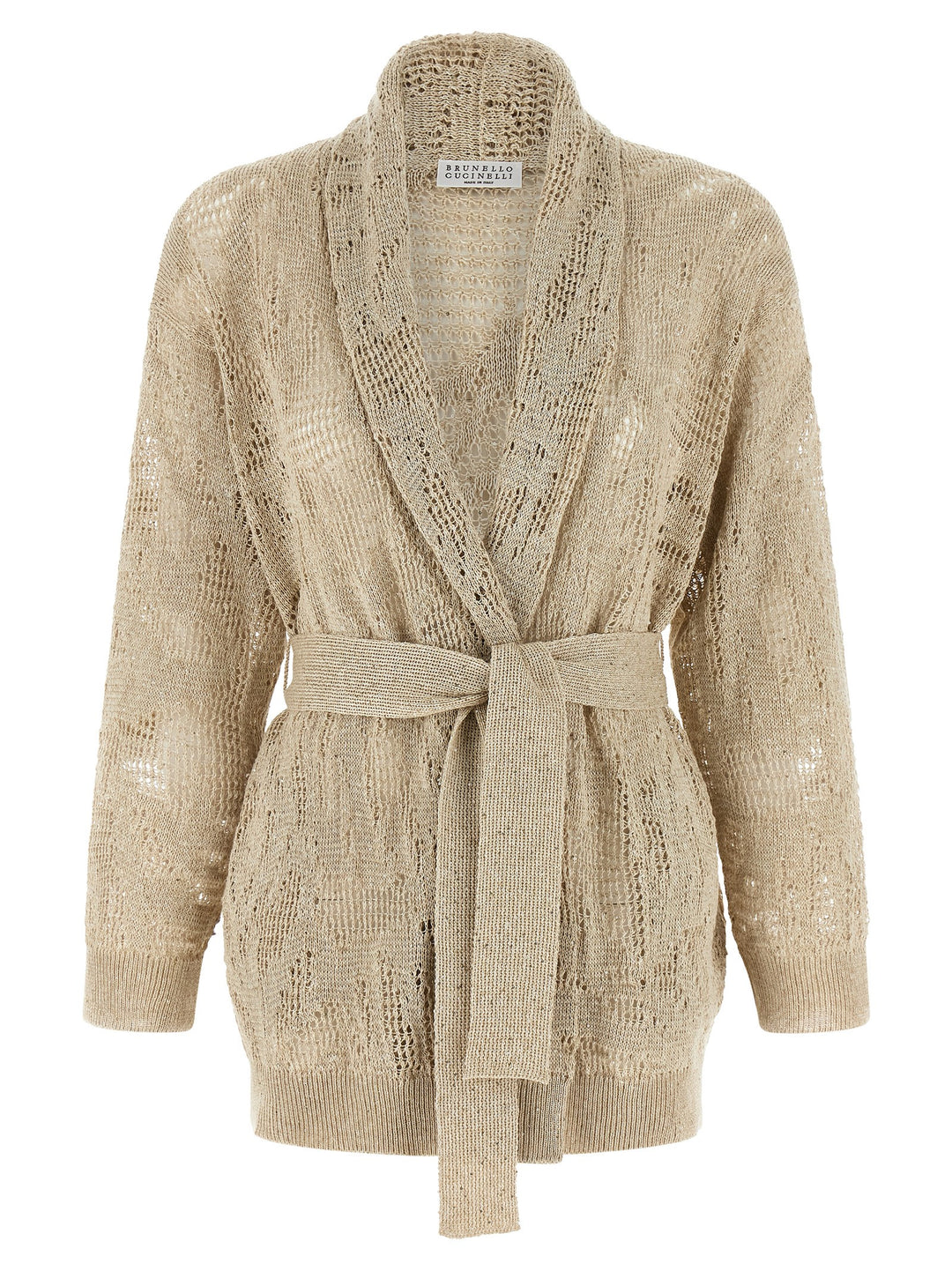 Brunello Cucinelli Beige Linen Cardigan