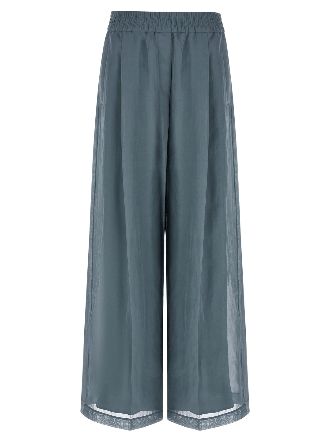 Brunello Cucinelli Blue Cotton Casual Pants