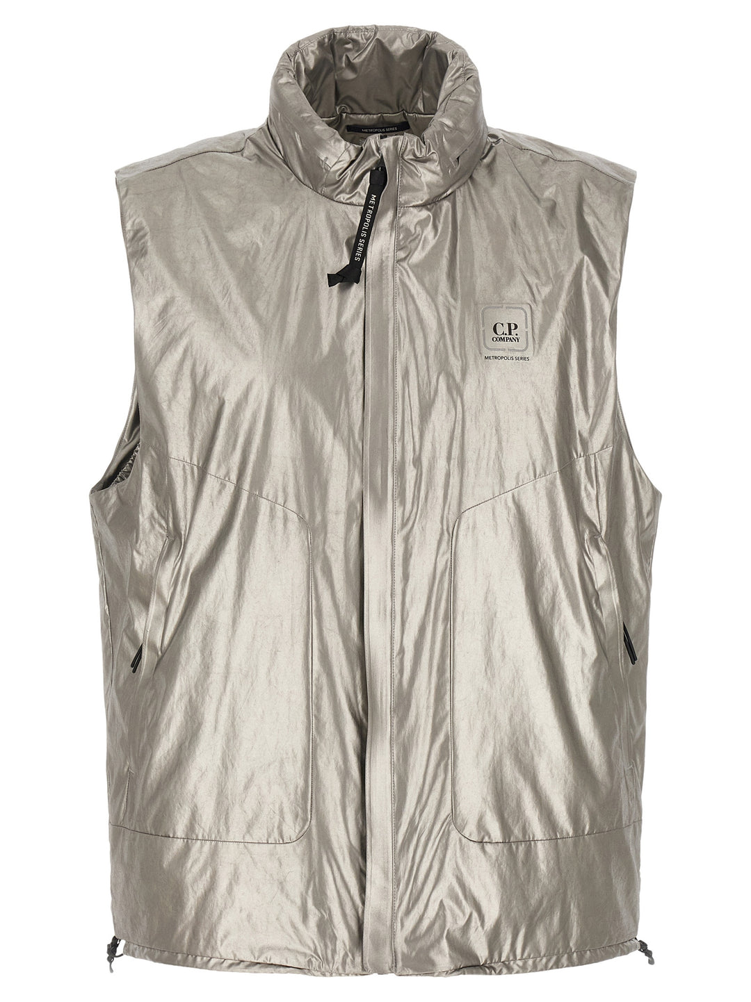 C.P. Company Silver Polyester Sleeveless Jacket