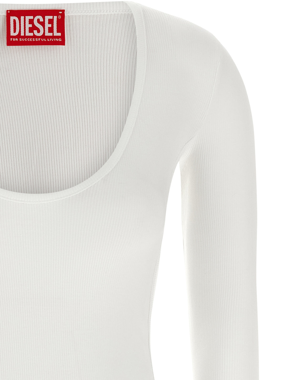 Diesel White Viscose Bodysuit