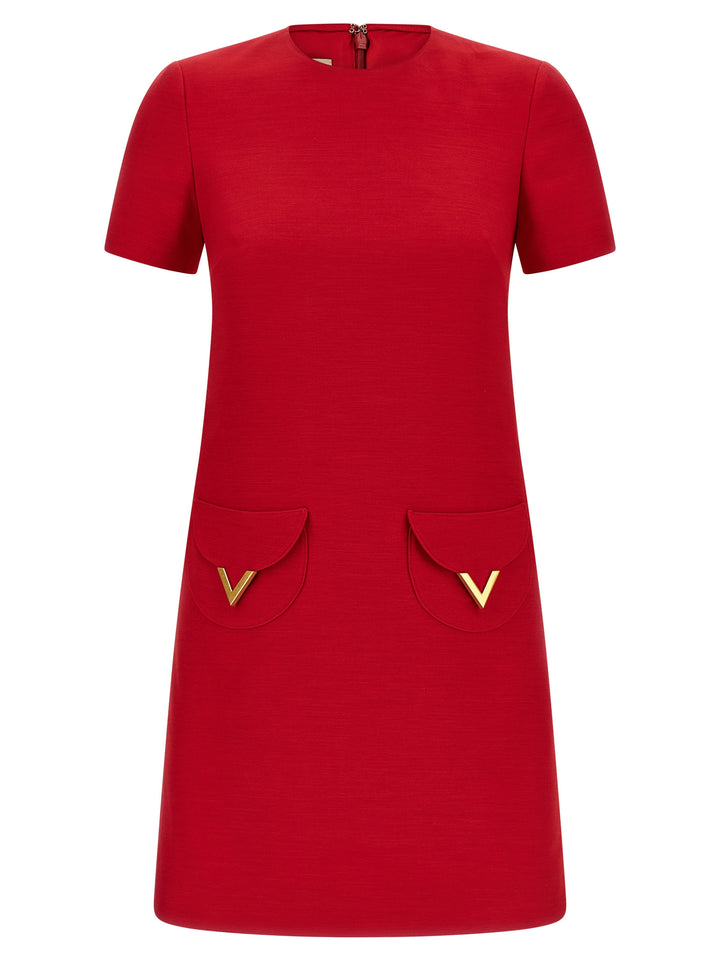 Valentino Garavani Multicolor Virgin Wool Short Dress