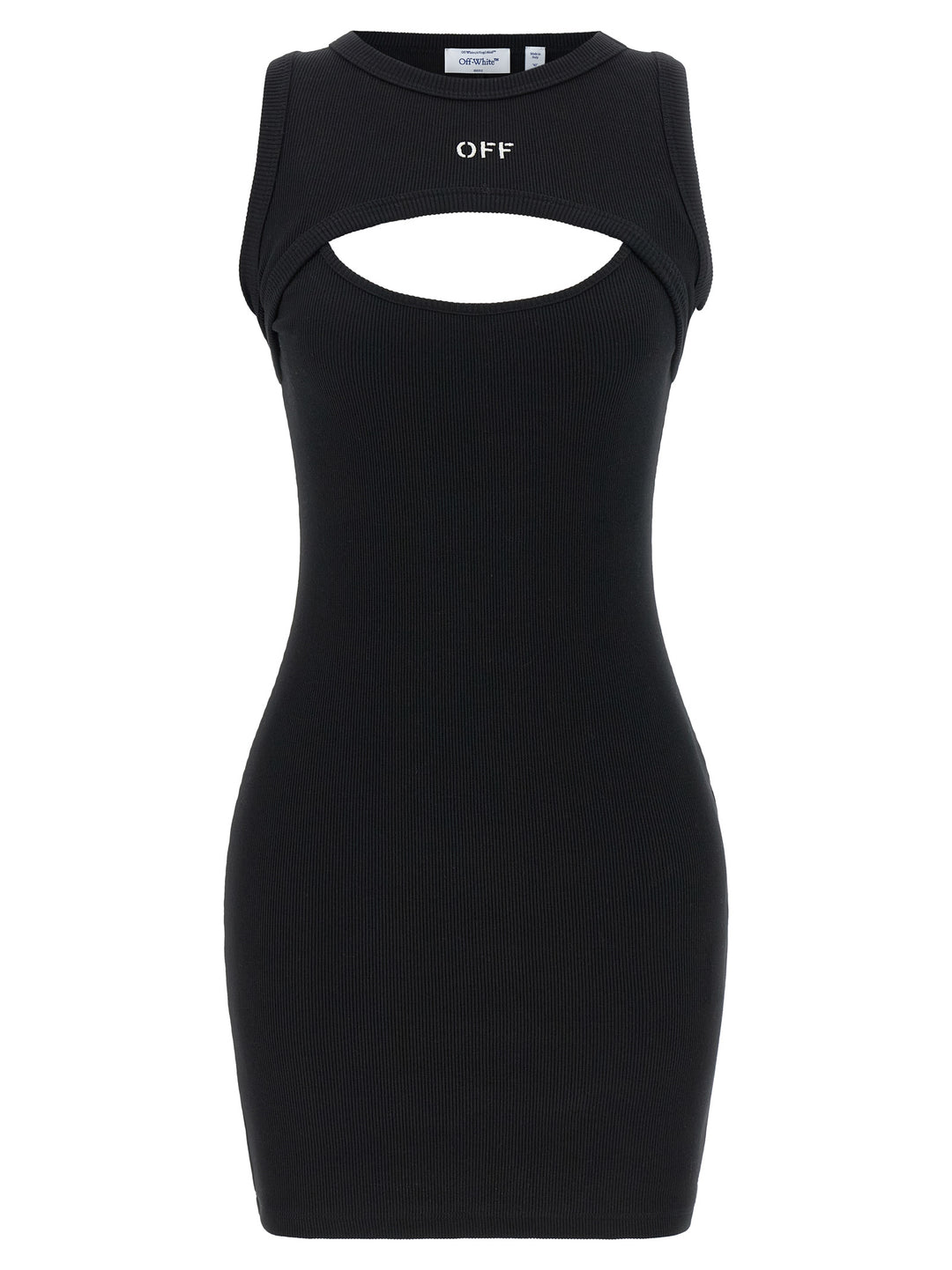 Off-White Bicolor Cotton Short Dress