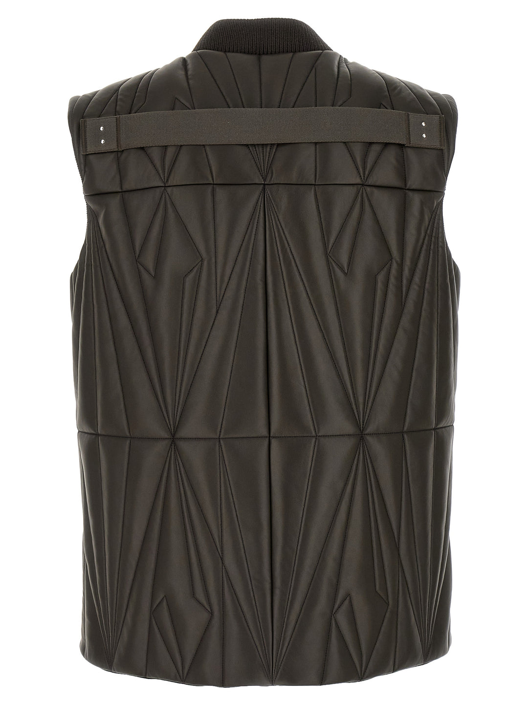 Rick Owens Brown Lamb Leather Sleeveless Jacket