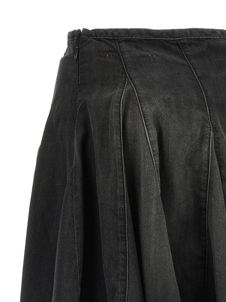 Diesel Black Cotton Long Skirt