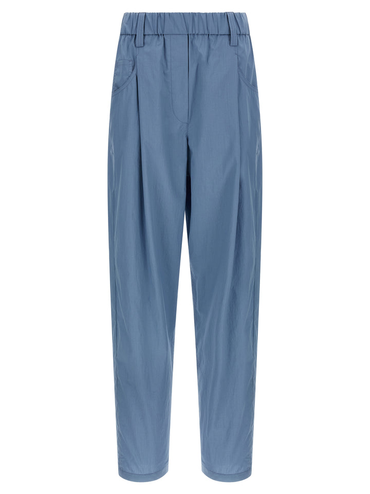 Brunello Cucinelli Blue Cotton Casual Pants