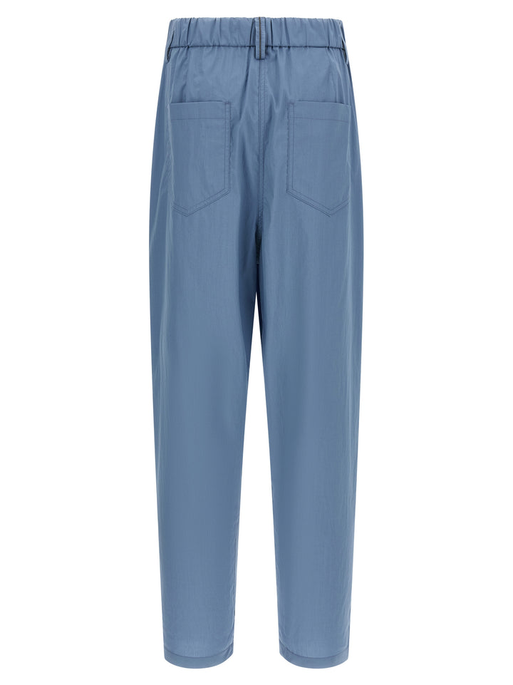 Brunello Cucinelli Blue Cotton Casual Pants