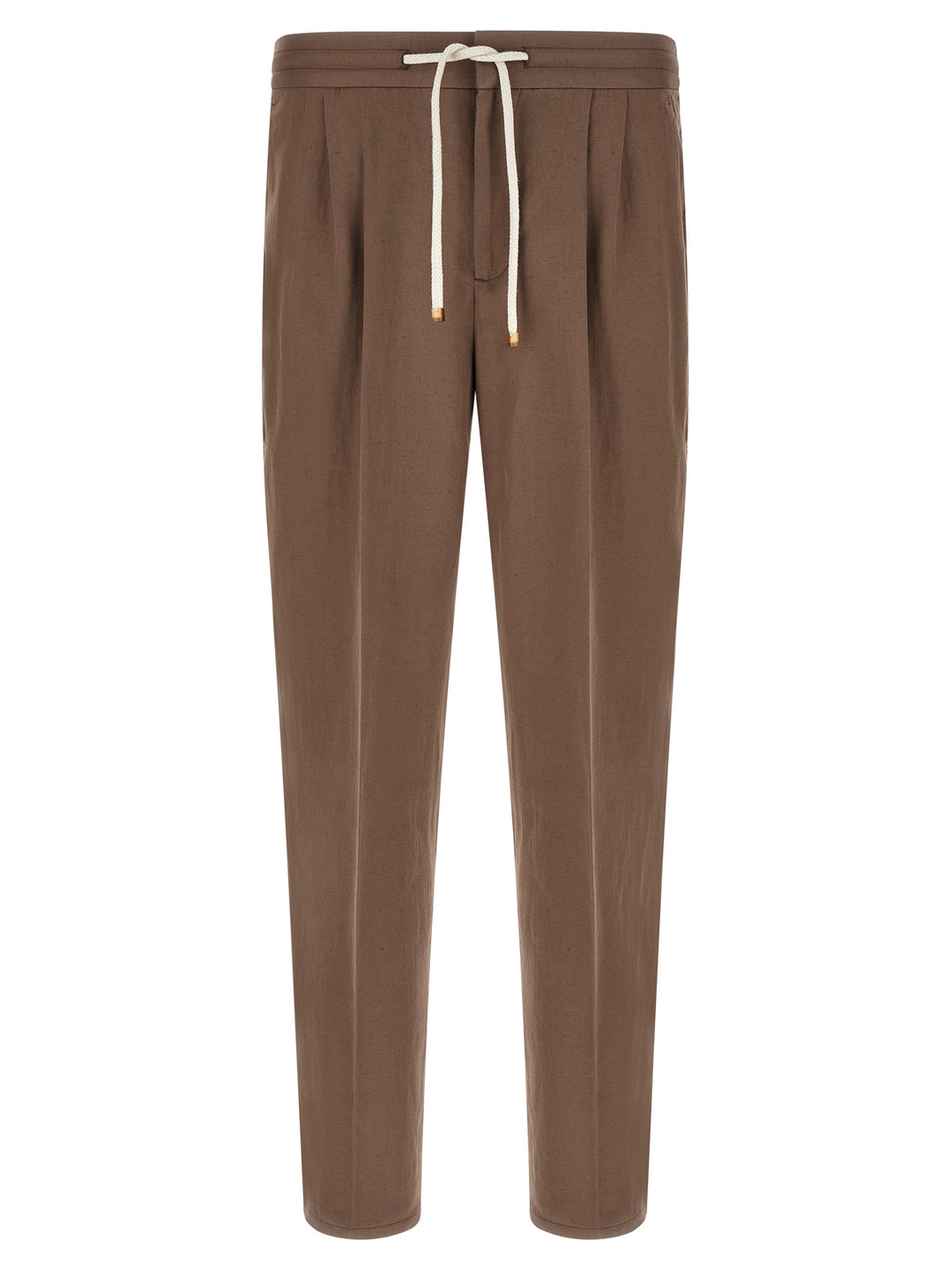 Brunello Cucinelli Brown Linen Casual Pants