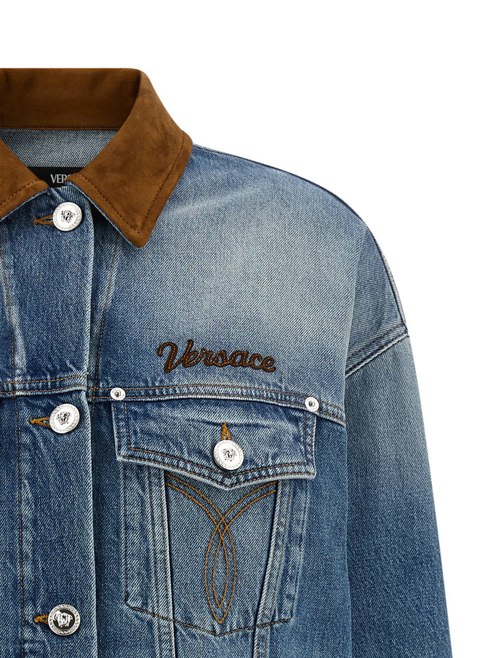 Versace Blue Cotton Denim Jacket