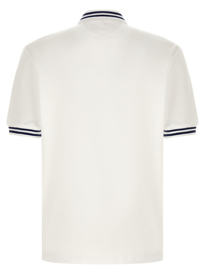 Brunello Cucinelli White Cotton Polo Shirt