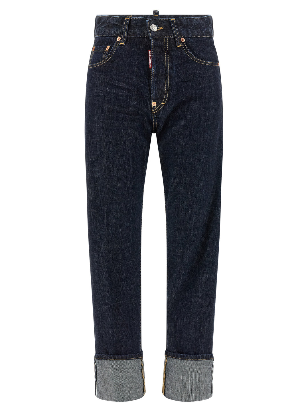 Dsquared² Blue Cotton Straight-Leg Jeans