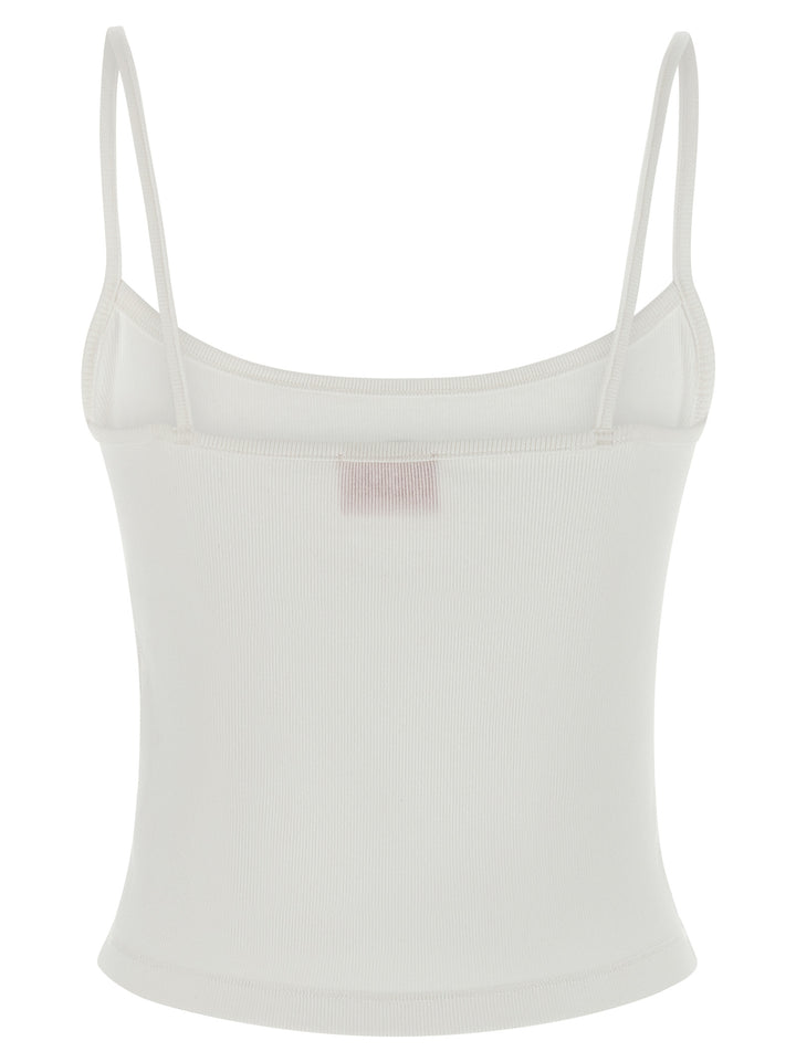 Diesel White Cotton Tank Tops