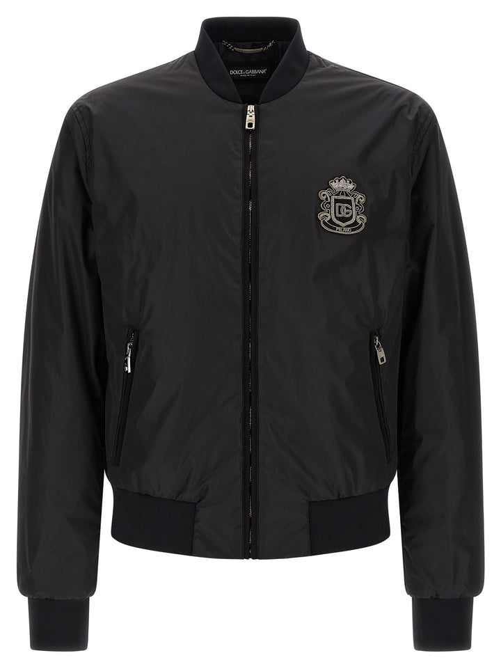Dolce &amp; Gabbana Black Polyamide Bomber